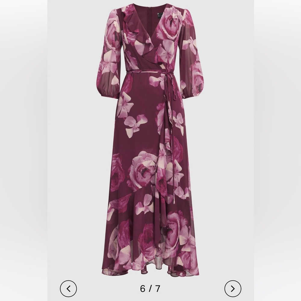 Elegant Floral Maxi Dress in Plum